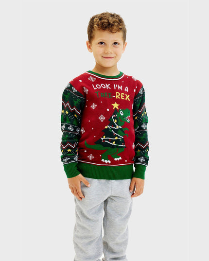 Tree-REX Christmas Sweater for Kids