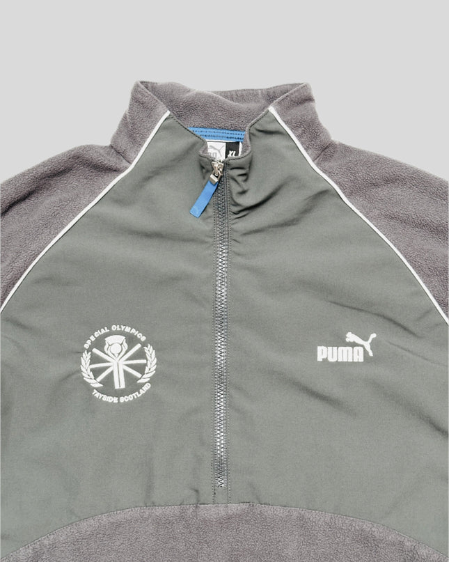 Vintage Puma Grey Fleece Pullover Family Christmas Sweater