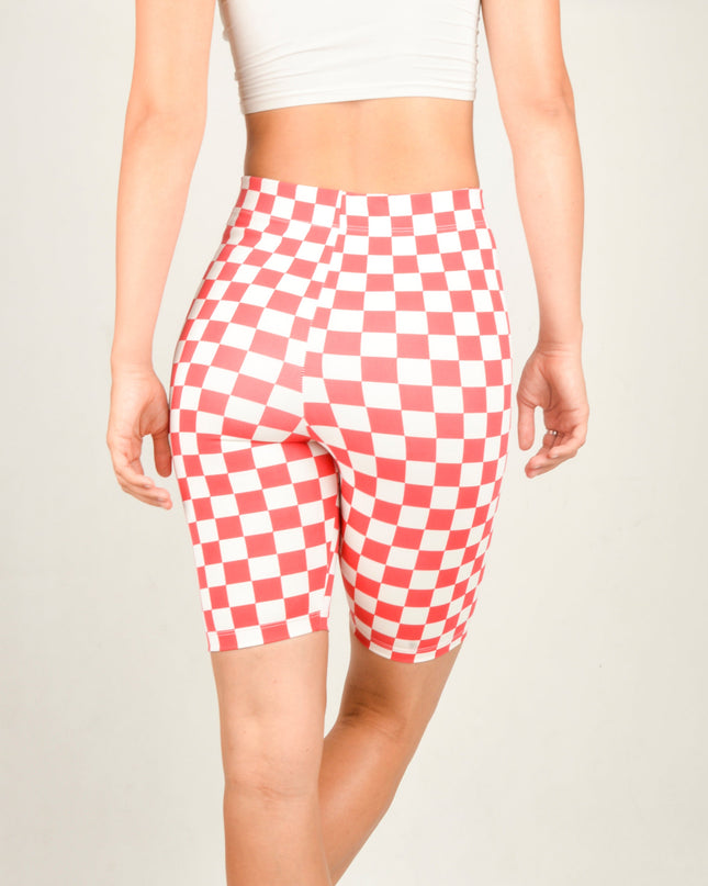 Cycling Shorts - Pepita Red Design for Active Wear