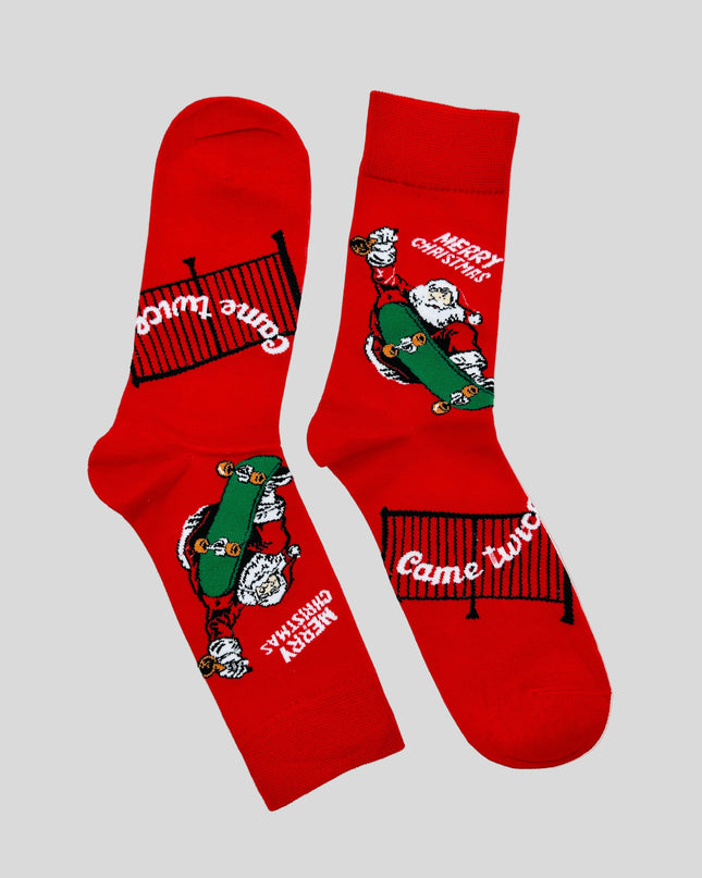 Socks - Skateboarding Santa - Fun Christmas Accessory