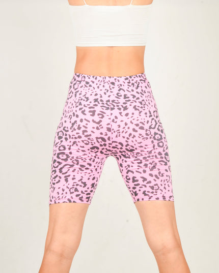Bike Shorts - Pink Leopard Loungewear