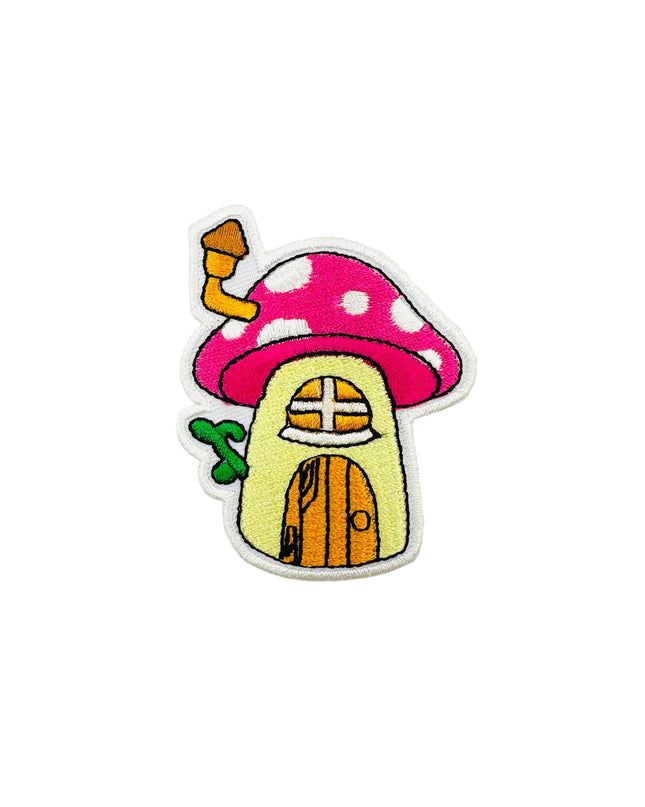 Mushroom House Iron-On Patch