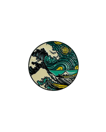 Brooch - Van Gogh Wave | Family Pajama Accessories