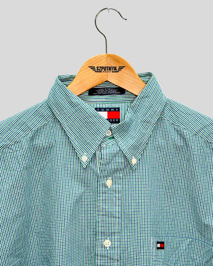 Vintage-uudelleentyöstetty paita - Ruudullinen crop-paita II