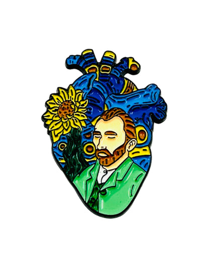 Heart Gogh Pin - Van Gogh Inspired Art Accessory