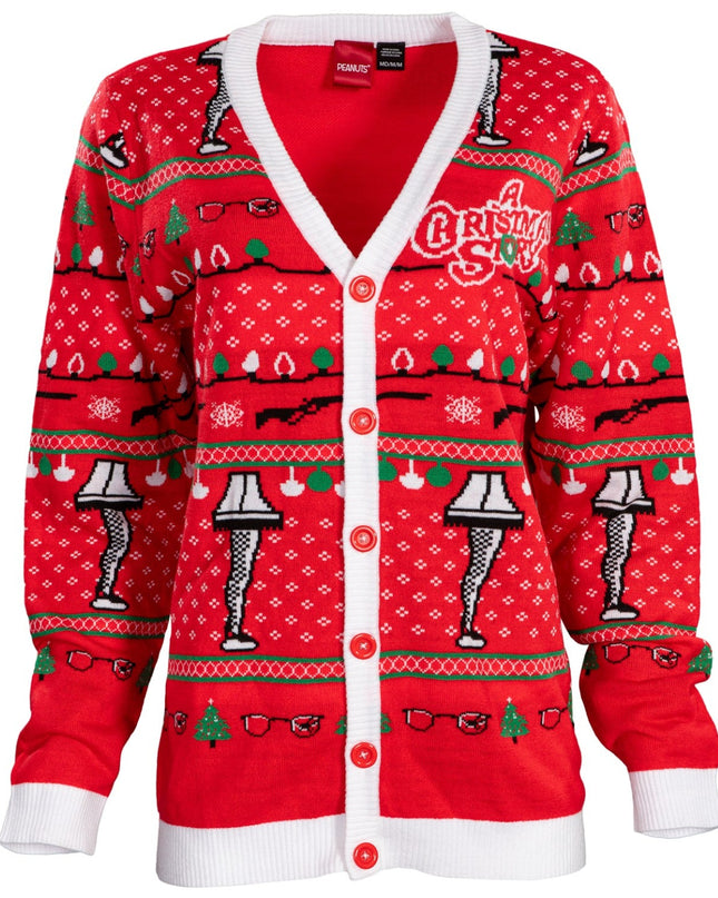 A Christmas Story Leg Lamp Button Up Cardigan