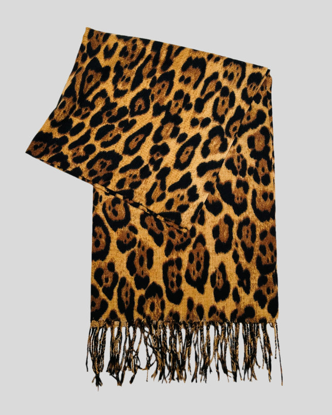 Brown Leopard Scarf