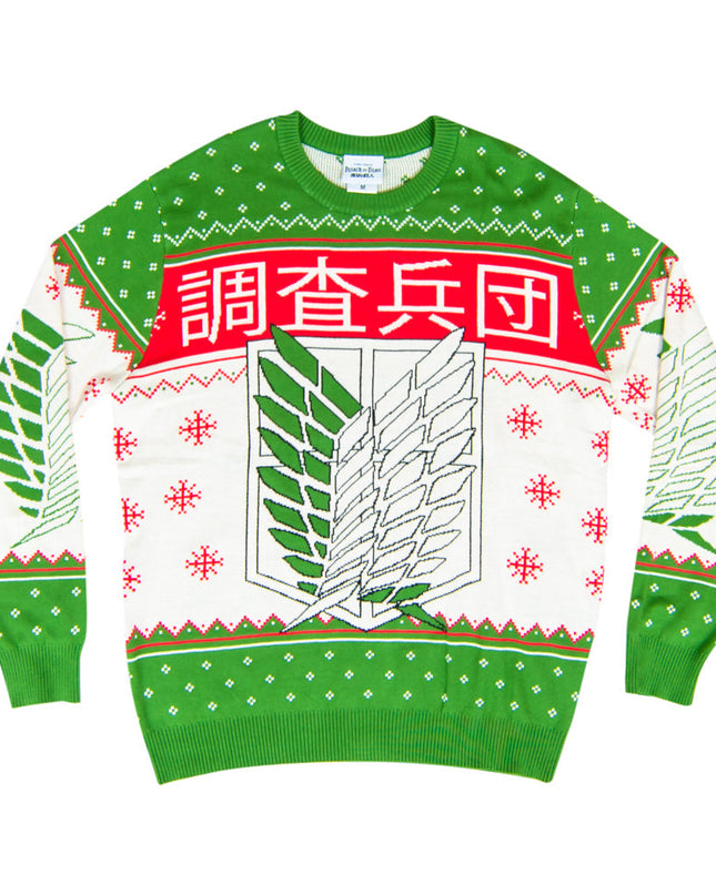 Attack on Titan Kanji and Swords Ugly Sweater