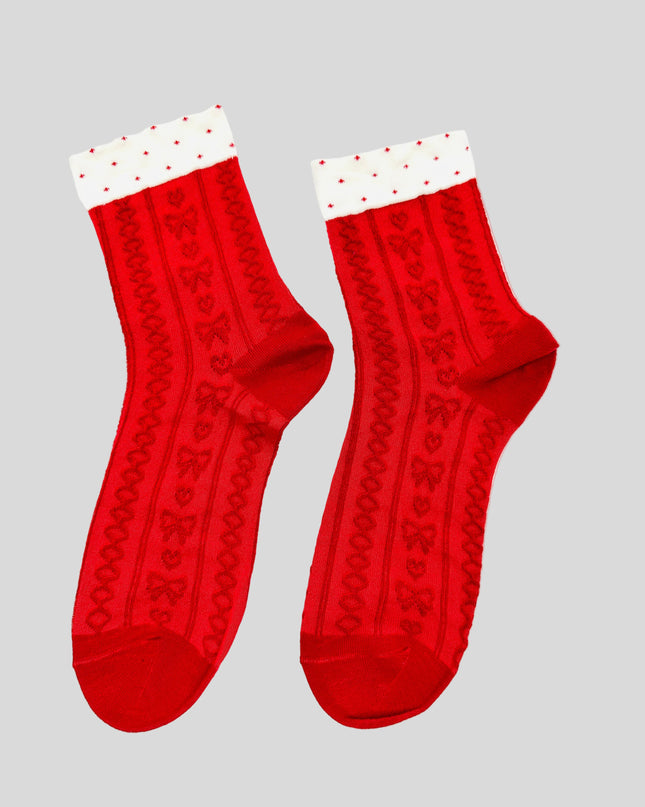 Socks - Cute Red Design IV - Festive Accessory