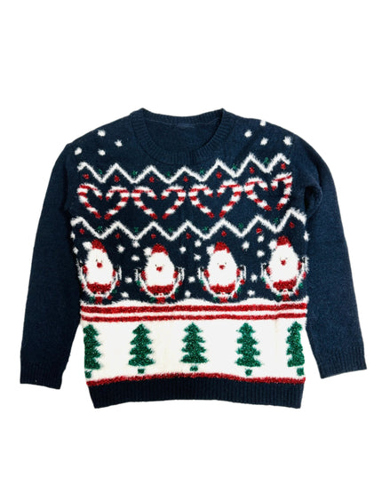 Vintage Christmas Sweater - Jump Rope Santa