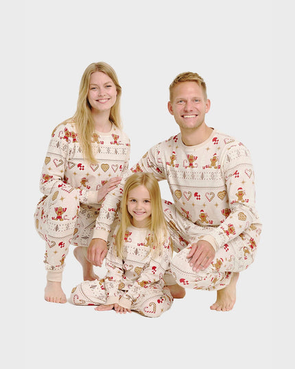 Christmas Cookie Pajamas in Beige for Men - Family Style