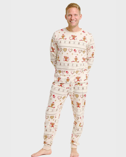 Christmas Cookie Pajamas in Beige for Men - Family Style