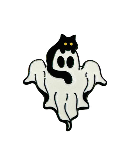 Cat Ghost Pin - Adorable Halloween Accessory