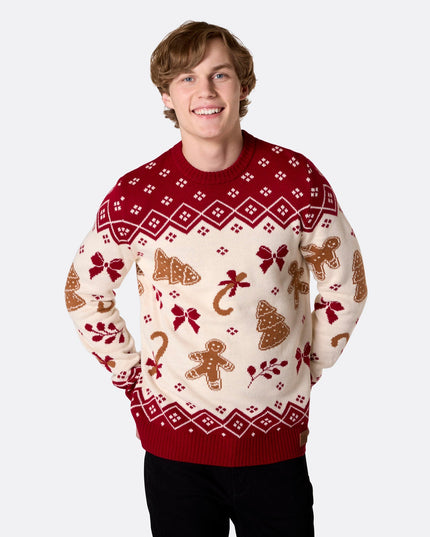 Men's Gingerbread Christmas Sweater for Holiday Fun