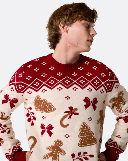 Men's Gingerbread Christmas Sweater for Holiday Fun
