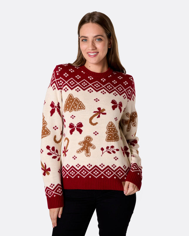 Women's Gingerbread Christmas Sweater for Festive Warmth