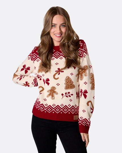 Women's Gingerbread Christmas Sweater for Festive Warmth