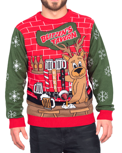 Blitzen's Tavern Beverage Ugly Sweater