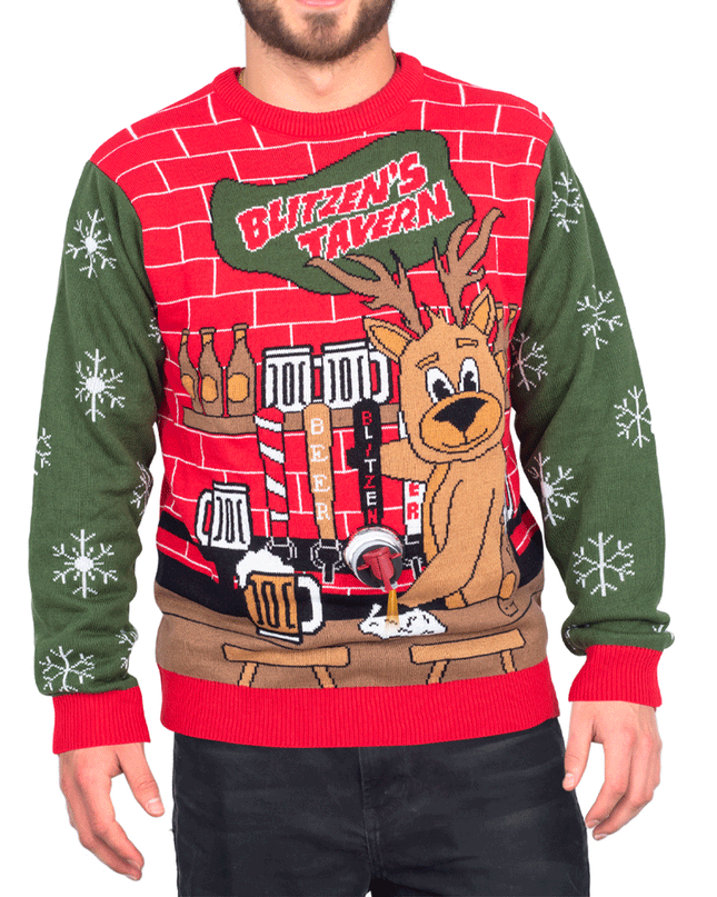 Blitzen's Tavern Beverage Ugly Sweater