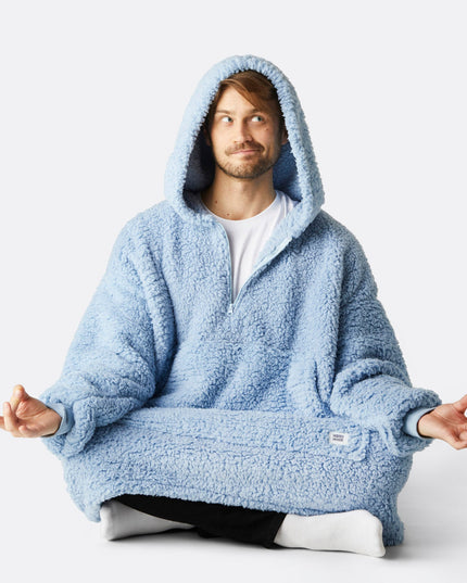 HappyHoodie Blue Sherpa for Adults - Warm and Stylish