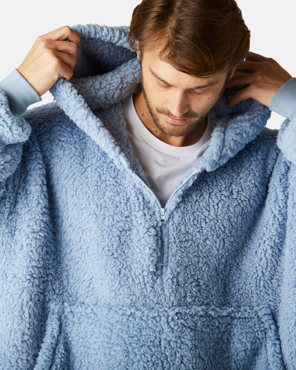 HappyHoodie Blue Sherpa for Adults - Warm and Stylish