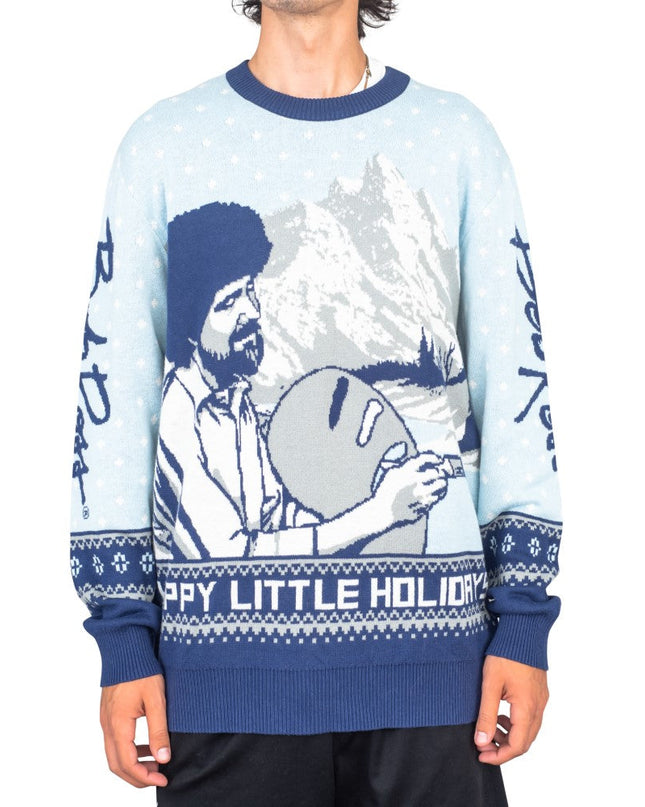Bob Ross Happy Little Holidays Sweater