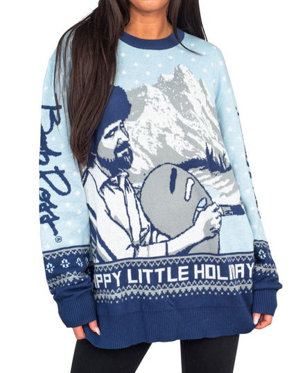 Bob Ross Happy Little Holidays Sweater