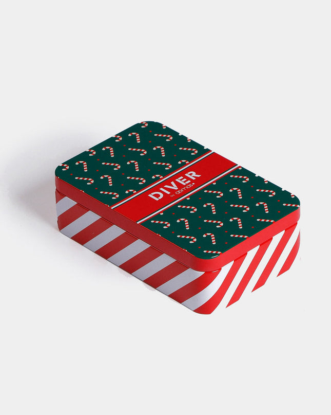 Green Christmas Boxers for Men with Candy Canes and Gift Box