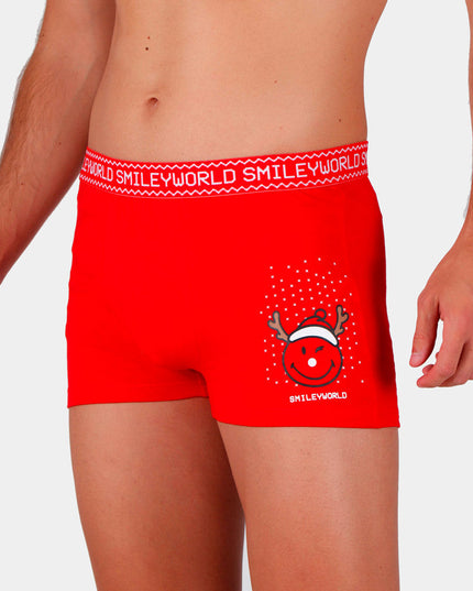Men's Red Christmas Boxer Shorts Smile + Christmas Mug