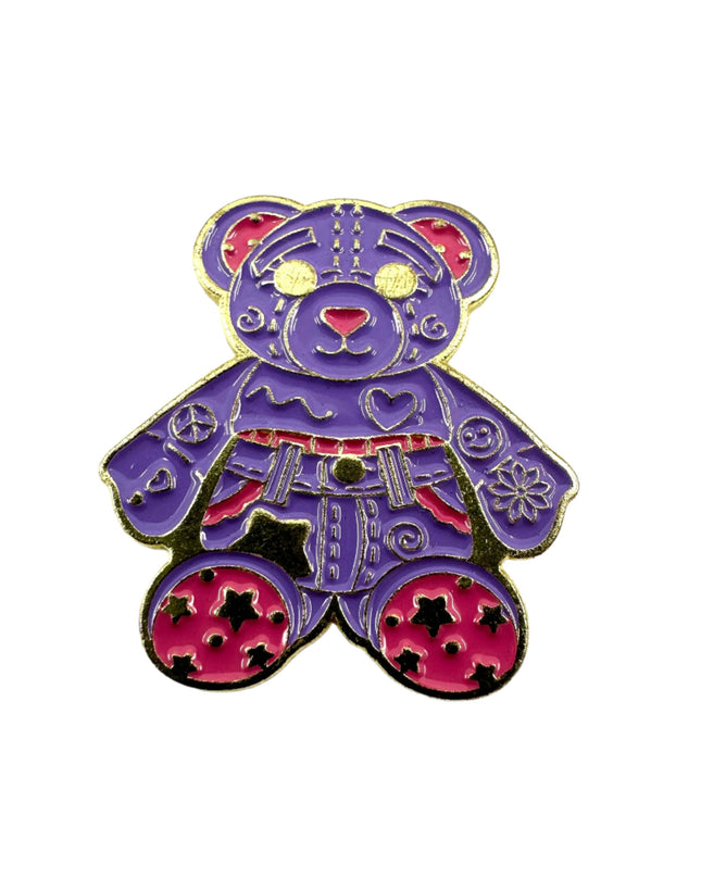 Purple Bear Pin - Cute Accessory for Teddy Bear Fans