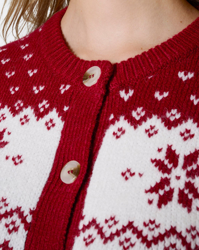 Women's Red Christmas Cardigan