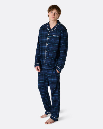 Men's Blue Flannel Christmas Pyjamas for Cozy Comfort