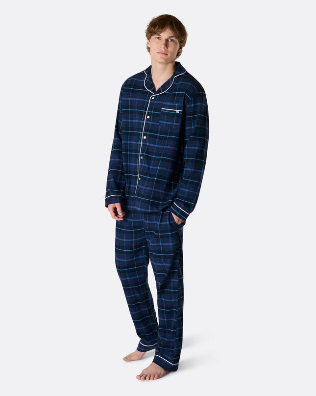 Men's Blue Flannel Christmas Pyjamas for Cozy Comfort