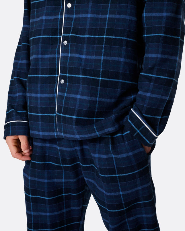Men's Blue Flannel Christmas Pyjamas