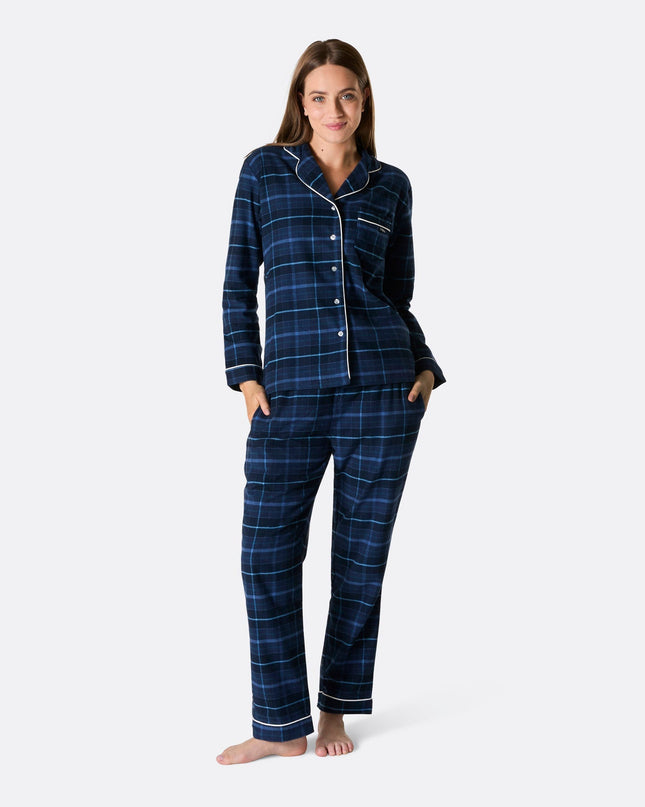 Blue Flannel Family Christmas Pajamas | Warm Holiday Sleepwear