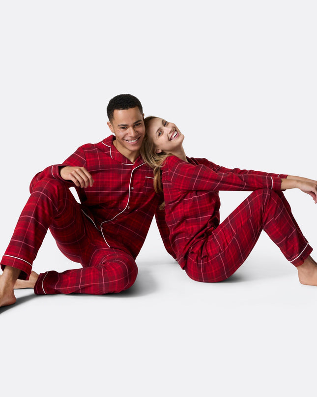 Men's Red Flannel Christmas Pyjamas