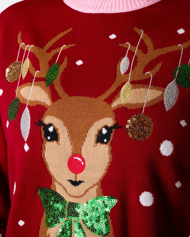 Women's Reindeer Christmas Sweater for a Joyful Celebration