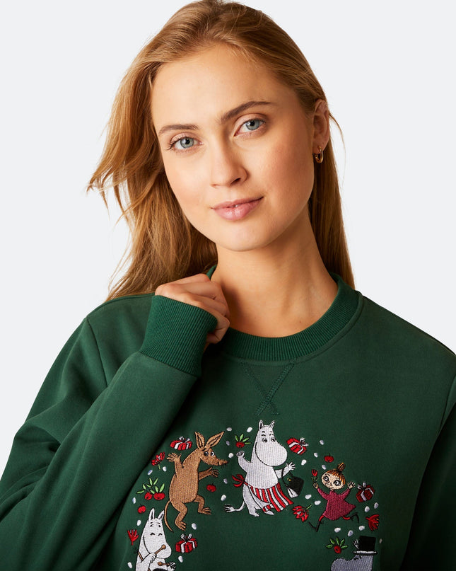 Women's Moomin Green Christmas Sweatshirt