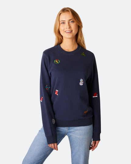 Blue College Women's Christmas Sweater