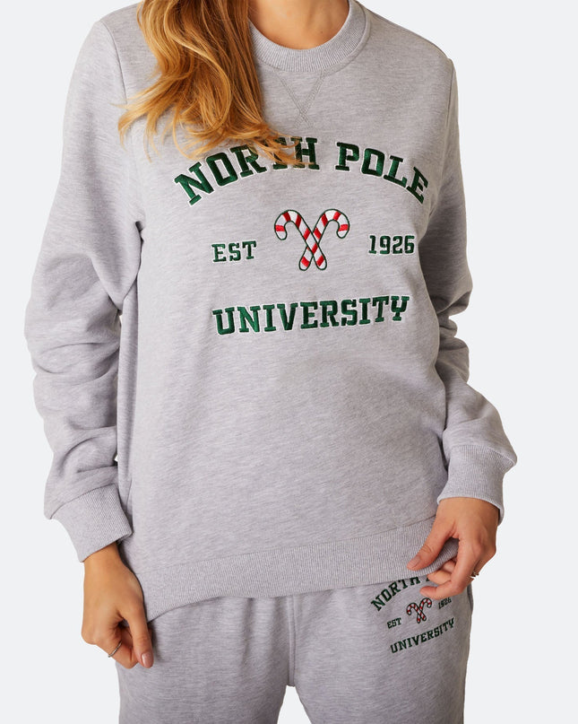 Women's North Pole University Christmas Sweat Set