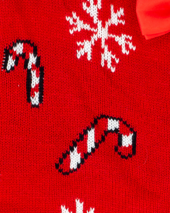 Women's Candy Canes and Snowflakes Button-Up Ugly Sweater