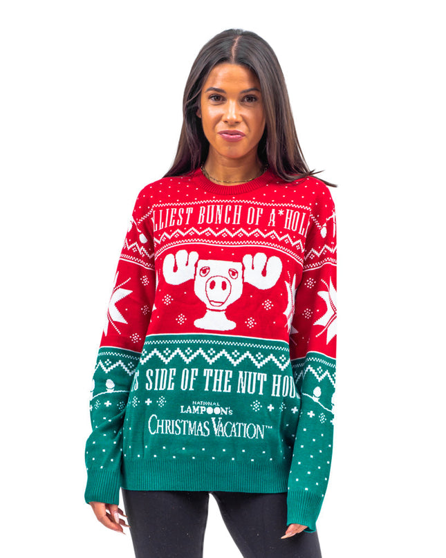 Christmas Vacation Jolliest Bunch Ugly Christmas Sweater in Red & Green