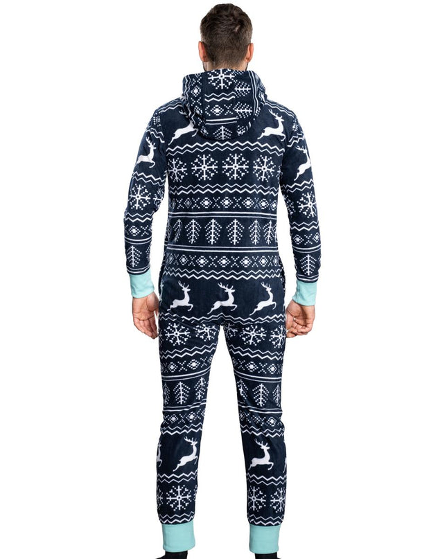 Ugly Christmas Sweater Fair Isle Adult Union Suit Pajamas