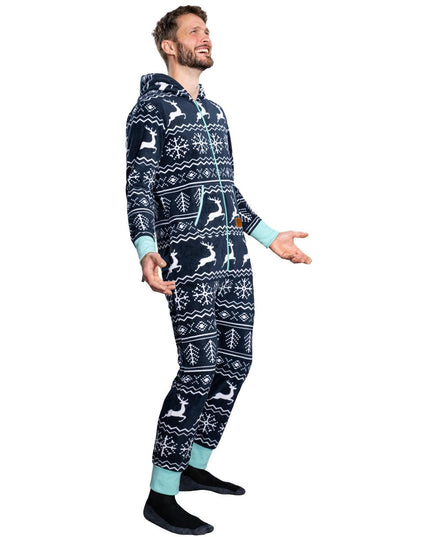 Ugly Christmas Sweater Fair Isle Adult Union Suit Pajamas