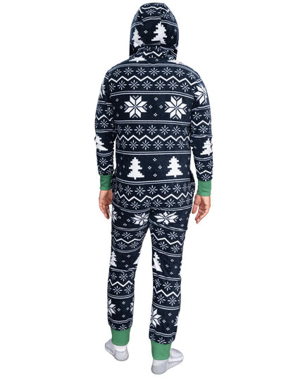 Ugly Christmas Sweater Fair Isle Adult Union Suit Pajamas