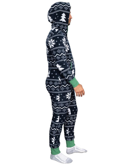 Ugly Christmas Sweater Fair Isle Adult Union Suit Pajamas