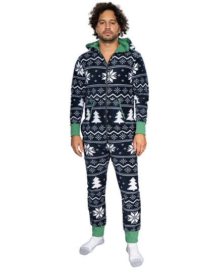 Ugly Christmas Sweater Fair Isle Adult Union Suit Pajamas