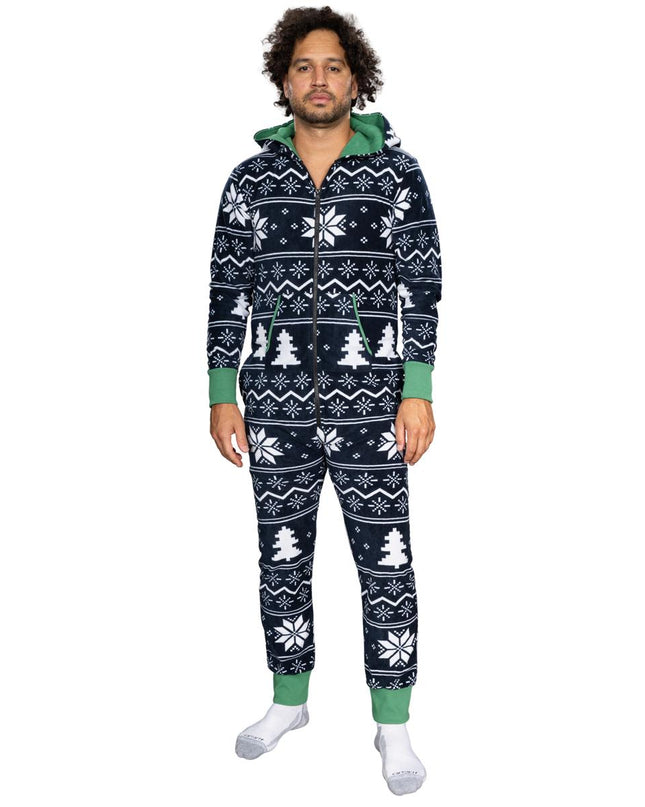 Ugly Christmas Sweater Fair Isle Adult Union Suit Pajamas