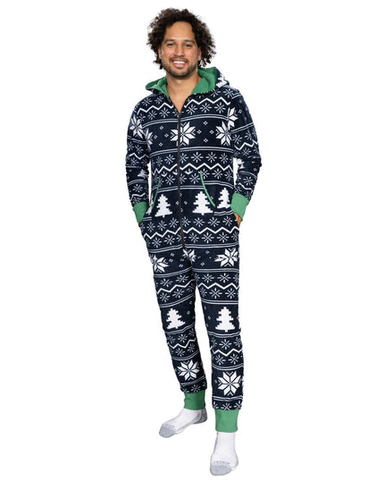 Ugly Christmas Sweater Fair Isle Adult Union Suit Pajamas