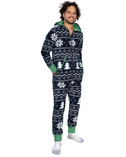 Ugly Christmas Sweater Fair Isle Adult Union Suit Pajamas